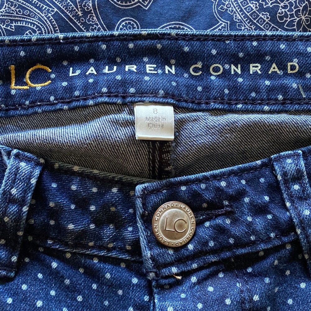 Lauren Conrad 5 pocket polka dot jeans - Size 8